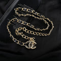 CHANEL 25S CHAIN BELT IN BLACK CALFSKIN 612710