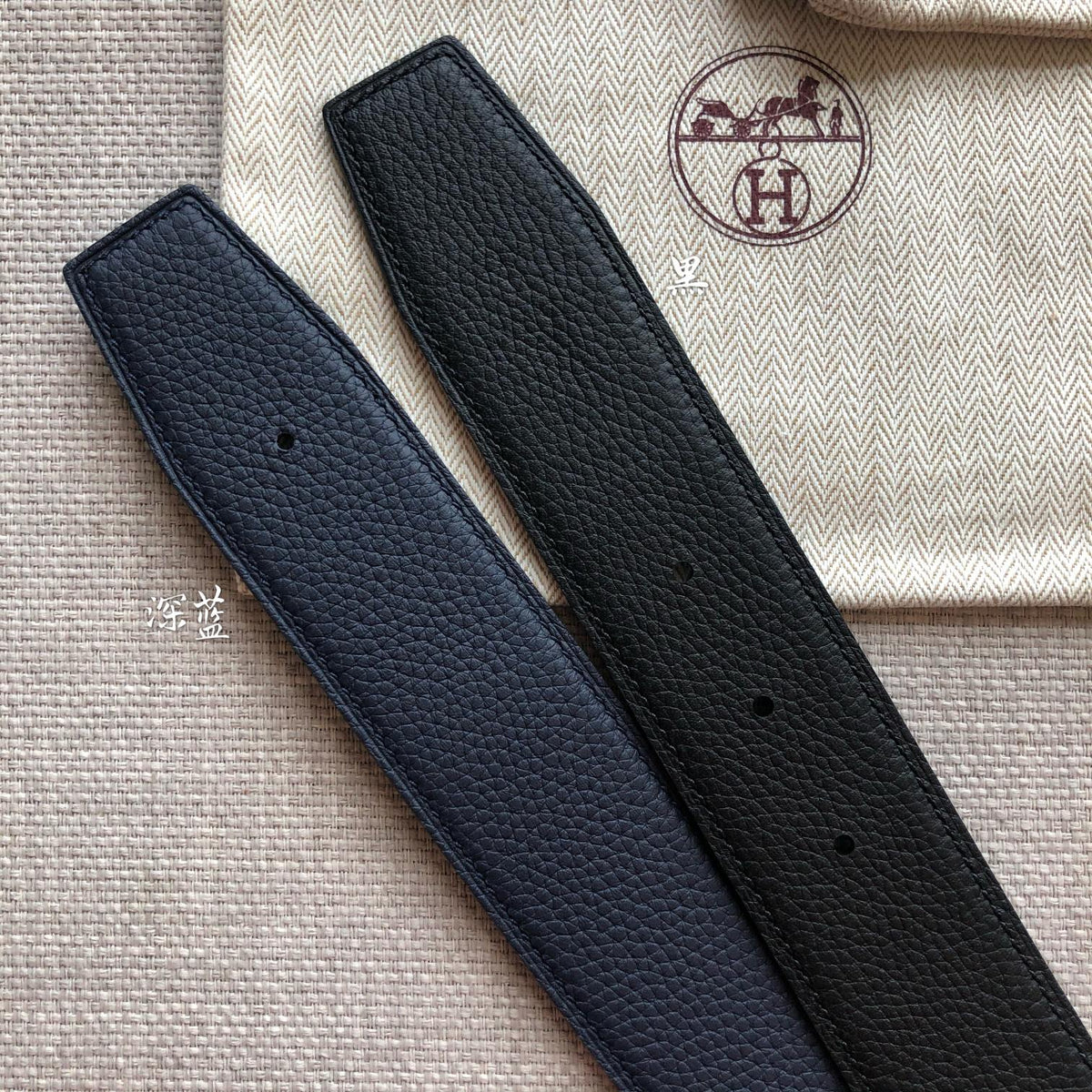 HERMES BELT BUCKLE & REVERSIBLE BLACK LEATHER STRAP 38MM GOLD HARDWARE