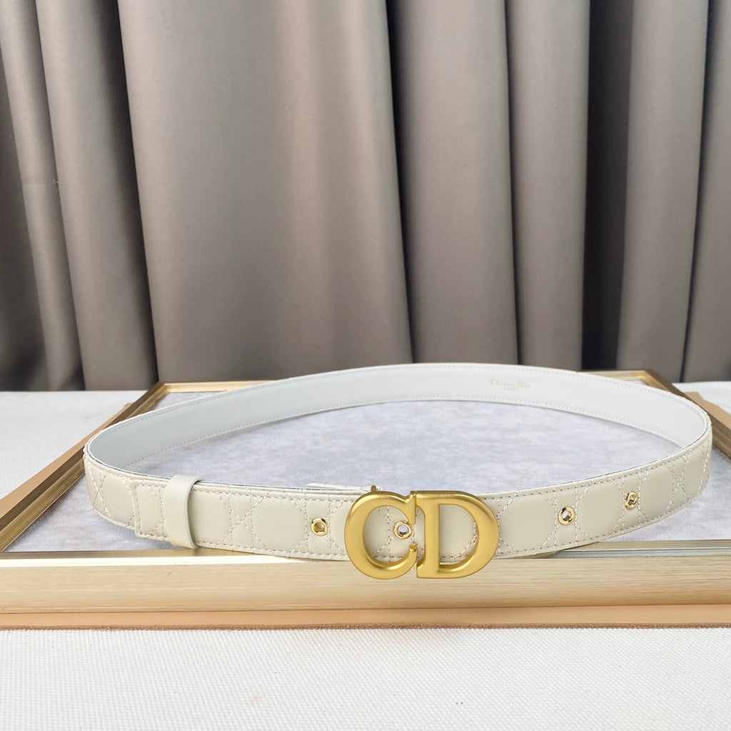 DIOR 25S BELT 30 MM IN CREAM WHITE CALFSKIN 564808