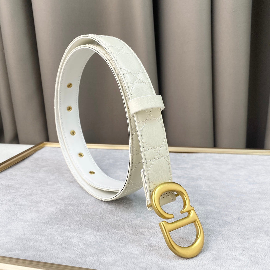 DIOR 25S BELT 30 MM IN CREAM WHITE CALFSKIN 564808