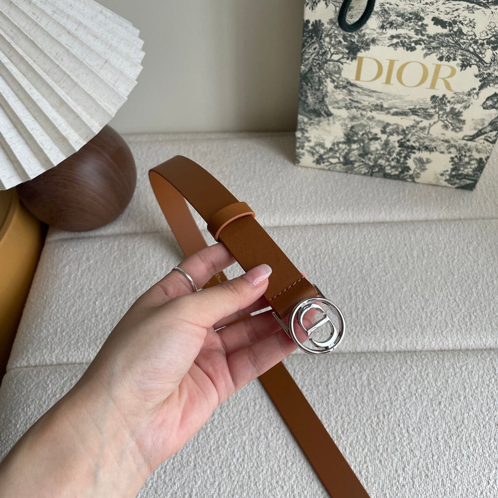 DIOR 25S BELT 25 MM IN BROWN CALFSKIN 572161
