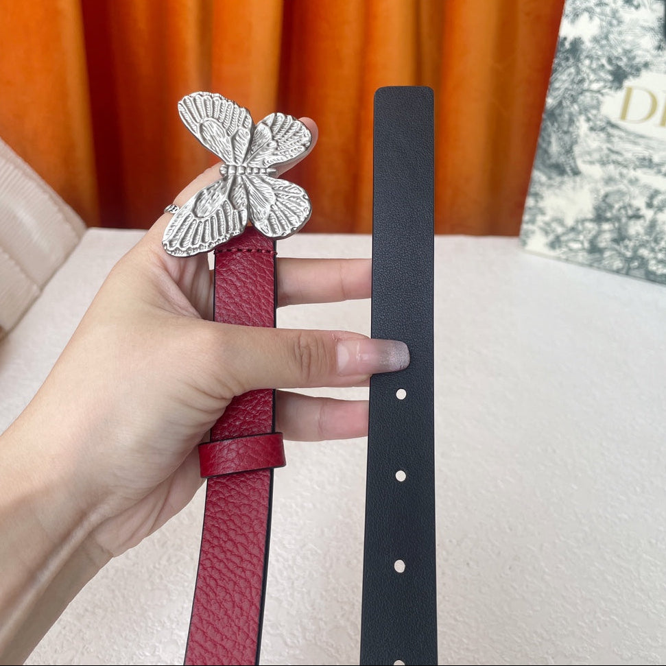 DIOR 25S BELT 20 MM IN RED CALFSKIN 567927