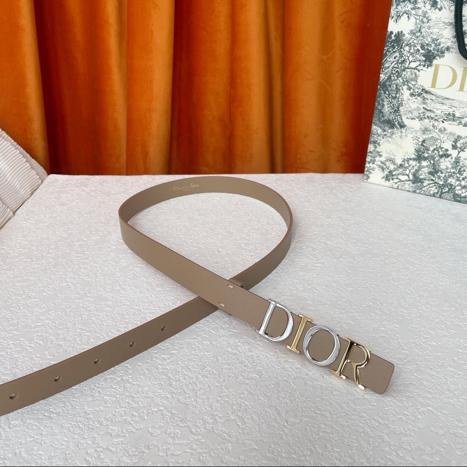 DIOR 25S BELT 20 MM IN GREY BROWN CALFSKIN 562164