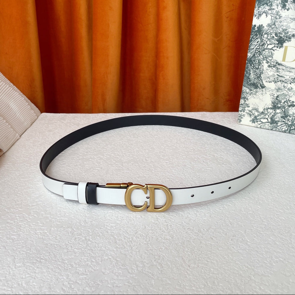 DIOR 25S BELT 20 MM IN WHITE CALFSKIN 563227