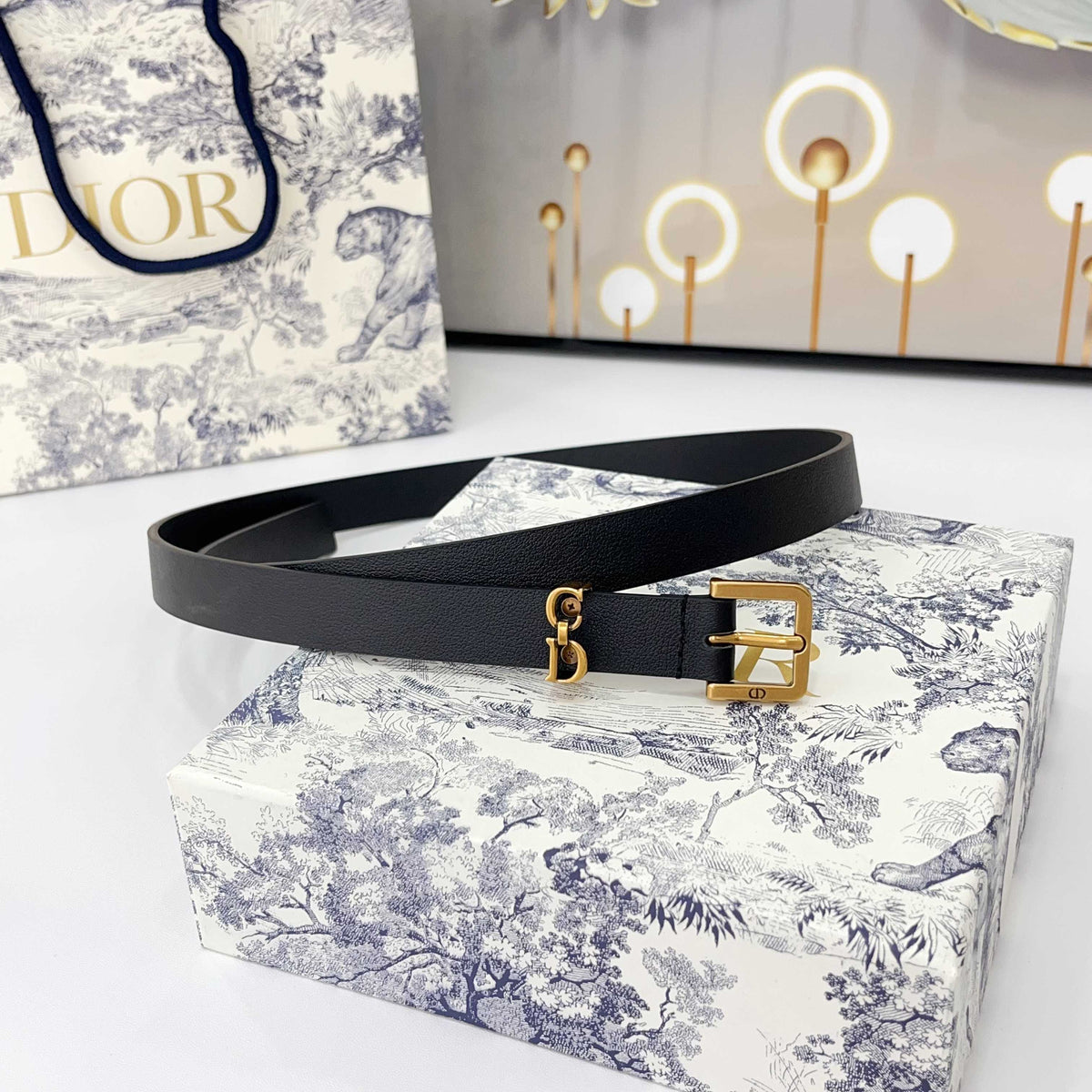 DIOR 25S BELT 20 MM IN BLACK CALFSKIN 570112