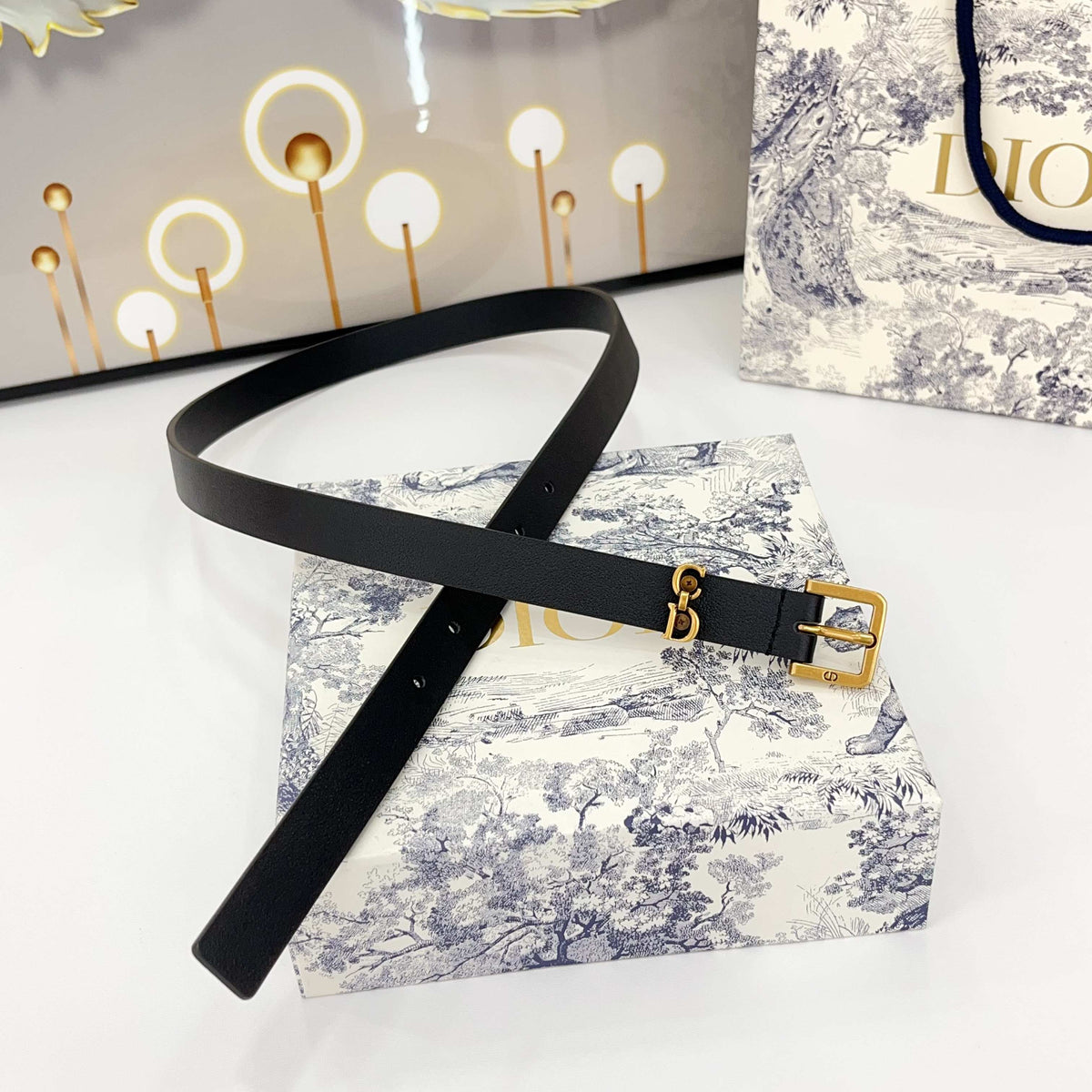 DIOR 25S BELT 20 MM IN BLACK CALFSKIN 570112
