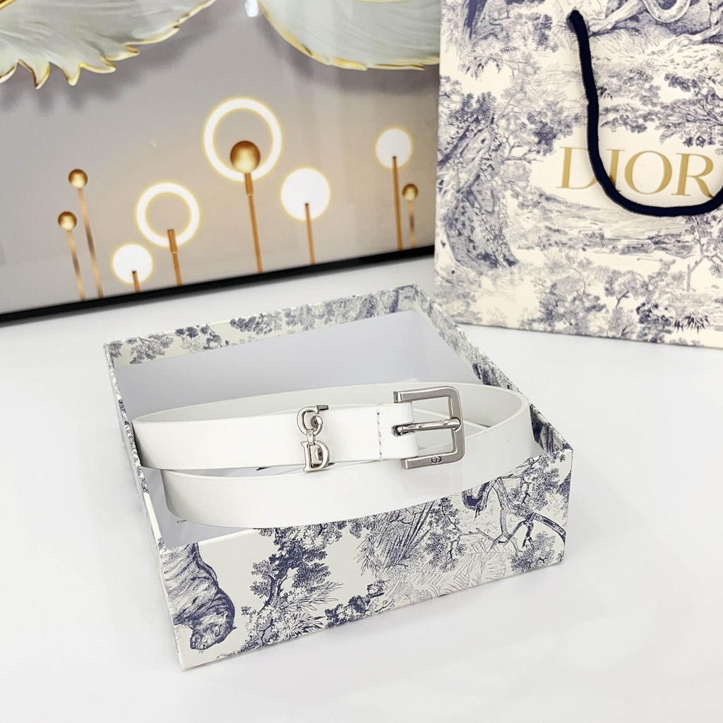 DIOR 25S BELT 20 MM IN WHITE CALFSKIN 570113
